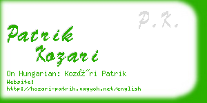 patrik kozari business card